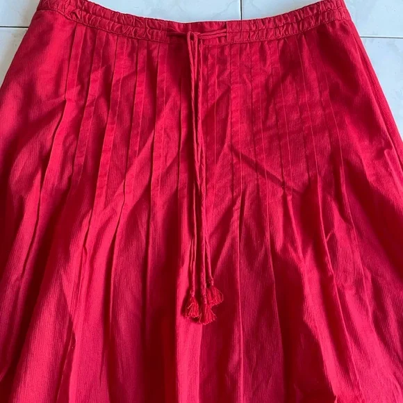 COUNTRY ROAD cotton maxi skirt tassels red, size 8 (fits 8 and 10) like new - Picture 5 of 9